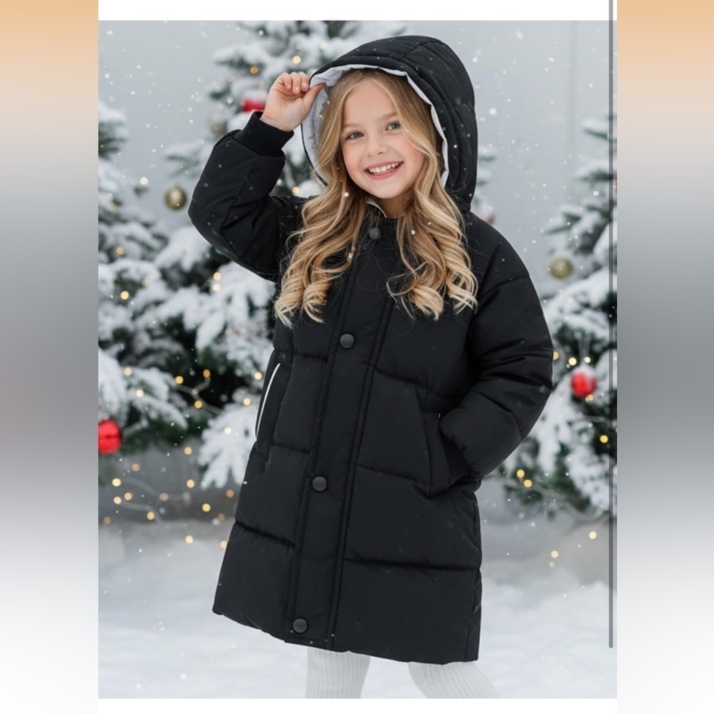Puffer Jacket Black Hooded Lightweight Padded. 338/4-5 yrs and 311-5-6 yrs-C - Picture 3 of 3